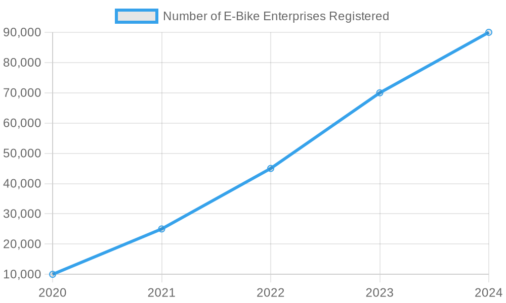 Growth of E-Bike Enterprises Over Years
