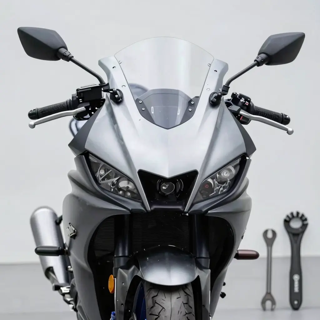 Installation graphic showcasing the 2020 Yamaha R3 fairings installation process