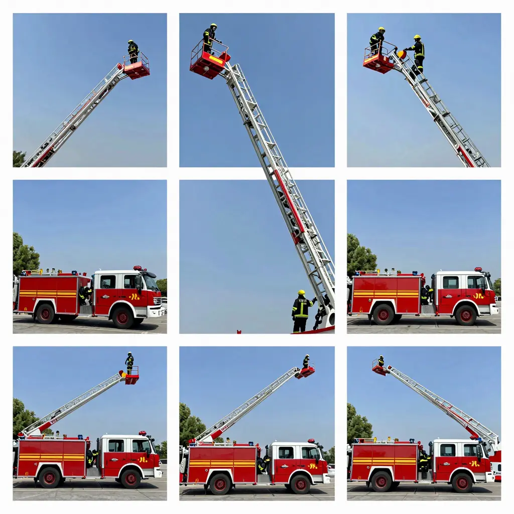 Aerial Ladder Fire Trucks in Action